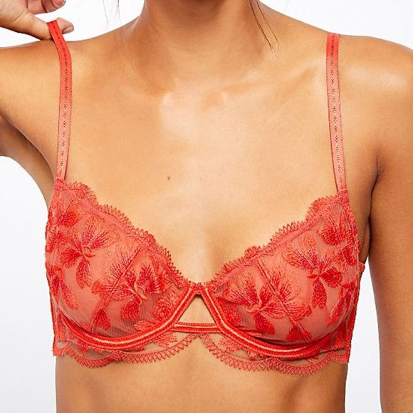 Free People Other - NWT Free People Daniella Red Floral Underwire Bra